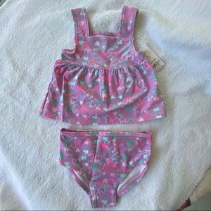 Purple Hearts tankini UPF 50 swimsuit 18mon